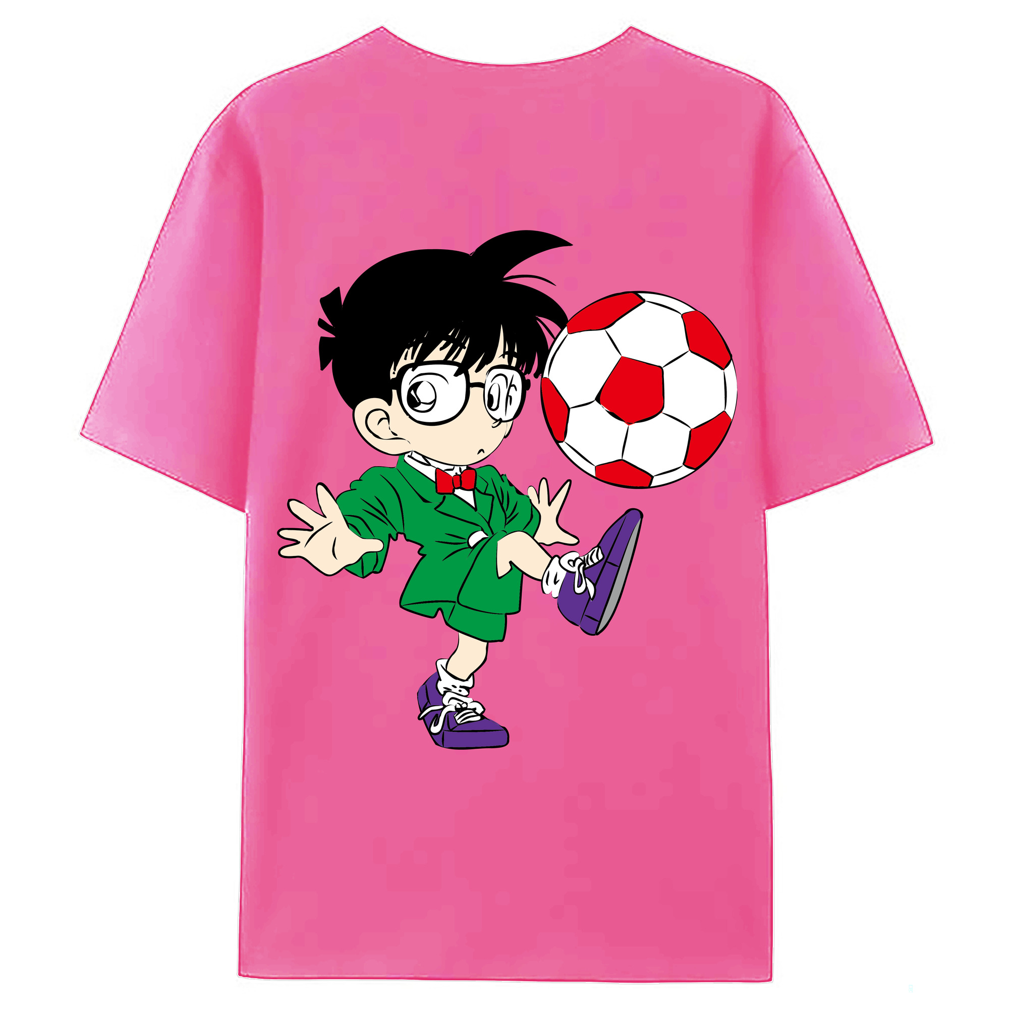 （画像用） 名探偵コナン 江戸川 コナン Detective Conan Conan Edogawa レディース半袖Tシャツ(バックプリント)